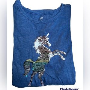 GAP Kids Reversible Sequins Unicorn Dress Medium Indigo Size XXL